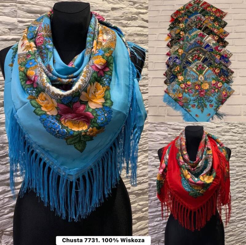 Chustka damskie Roz Standard, Mix Kolor Paczka 12 szt